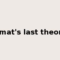 Fermat's last theorem是什么意思