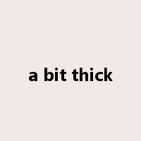 a bit thick是什么意思