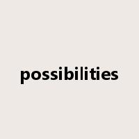 possibilities是什么意思