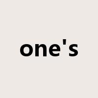 one's是什么意思