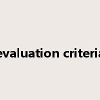 evaluation criteria是什么意思