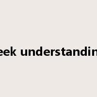 seek understanding是什么意思
