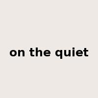 on the quiet是什么意思