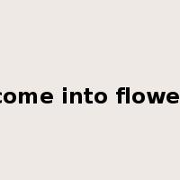 come into flower是什么意思