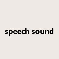 speech sound是什么意思