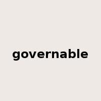 governable是什么意思