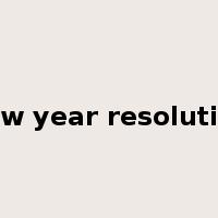 new year resolution是什么意思