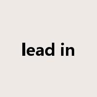 lead in是什么意思