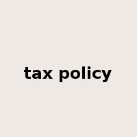tax policy是什么意思