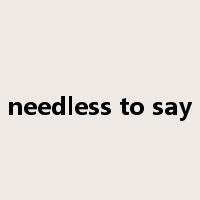 needless to say是什么意思