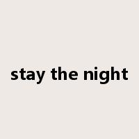 stay the night是什么意思