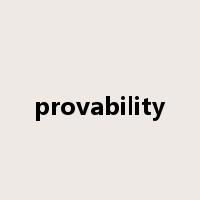 provability是什么意思
