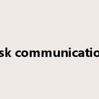 risk communication是什么意思