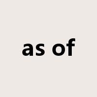 as of是什么意思
