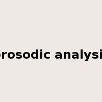 prosodic analysis是什么意思