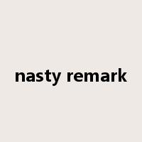 nasty remark是什么意思