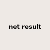 net result是什么意思