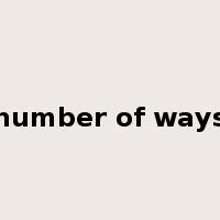 number of ways是什么意思
