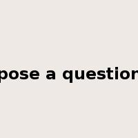 pose a question是什么意思