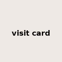 visit card是什么意思