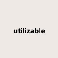 utilizable是什么意思
