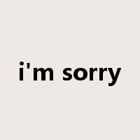 i'm sorry是什么意思