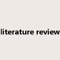 literature review是什么意思