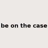 be on the case是什么意思