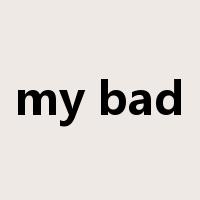 my bad是什么意思