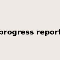 progress report是什么意思