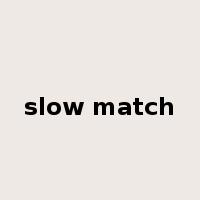 slow match是什么意思