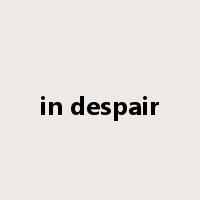 in despair是什么意思