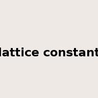 lattice constant是什么意思