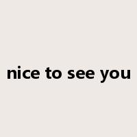 nice to see you是什么意思