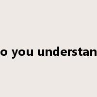 do you understand是什么意思