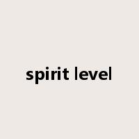 spirit level是什么意思