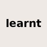 learnt是什么意思