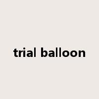 trial balloon是什么意思