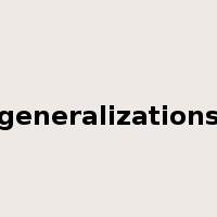 generalizations是什么意思