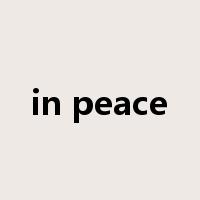 in peace是什么意思