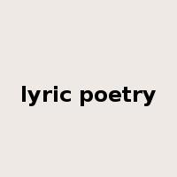 lyric poetry是什么意思