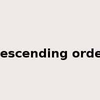 descending order是什么意思