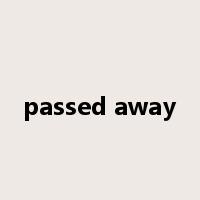 passed away是什么意思
