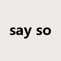say so是什么意思