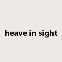 heave in sight是什么意思