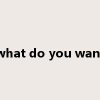 what do you want是什么意思