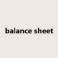 balance sheet是什么意思