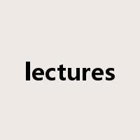lectures是什么意思