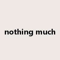 nothing much是什么意思