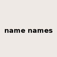 name names是什么意思